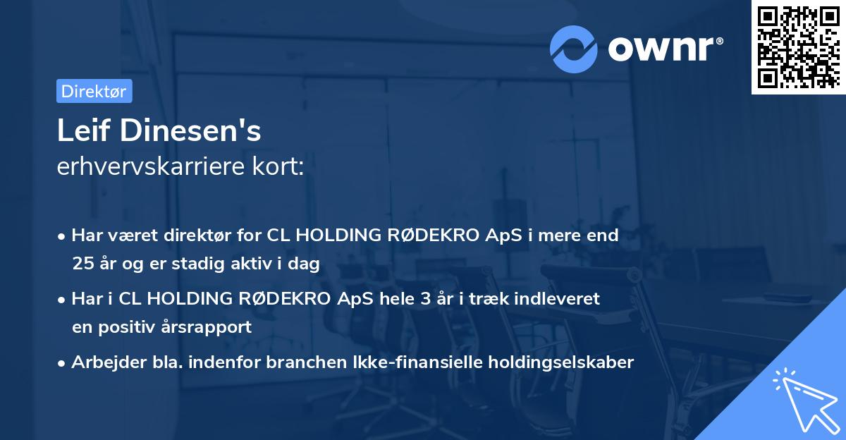 Leif Dinesen's erhvervskarriere kort