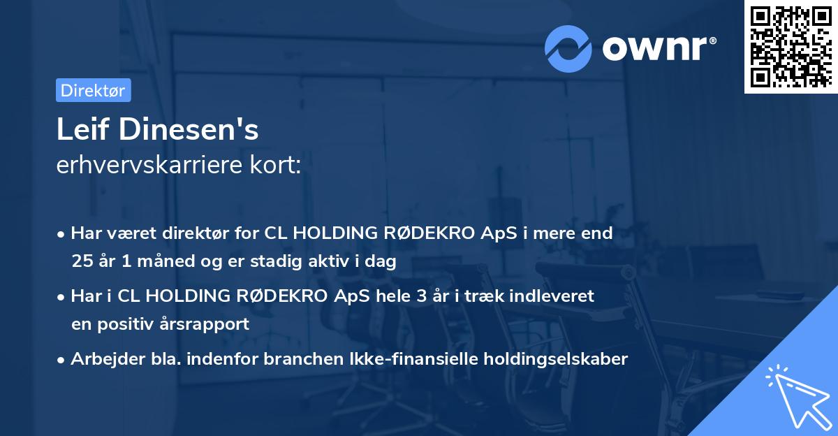 Leif Dinesen's erhvervskarriere kort
