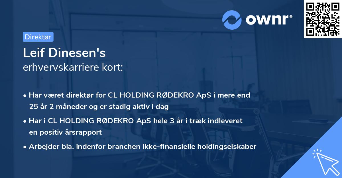 Leif Dinesen's erhvervskarriere kort