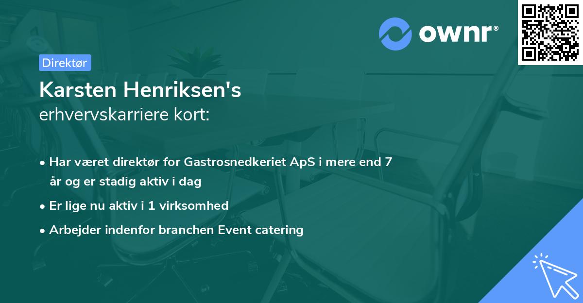 Karsten Henriksen's erhvervskarriere kort