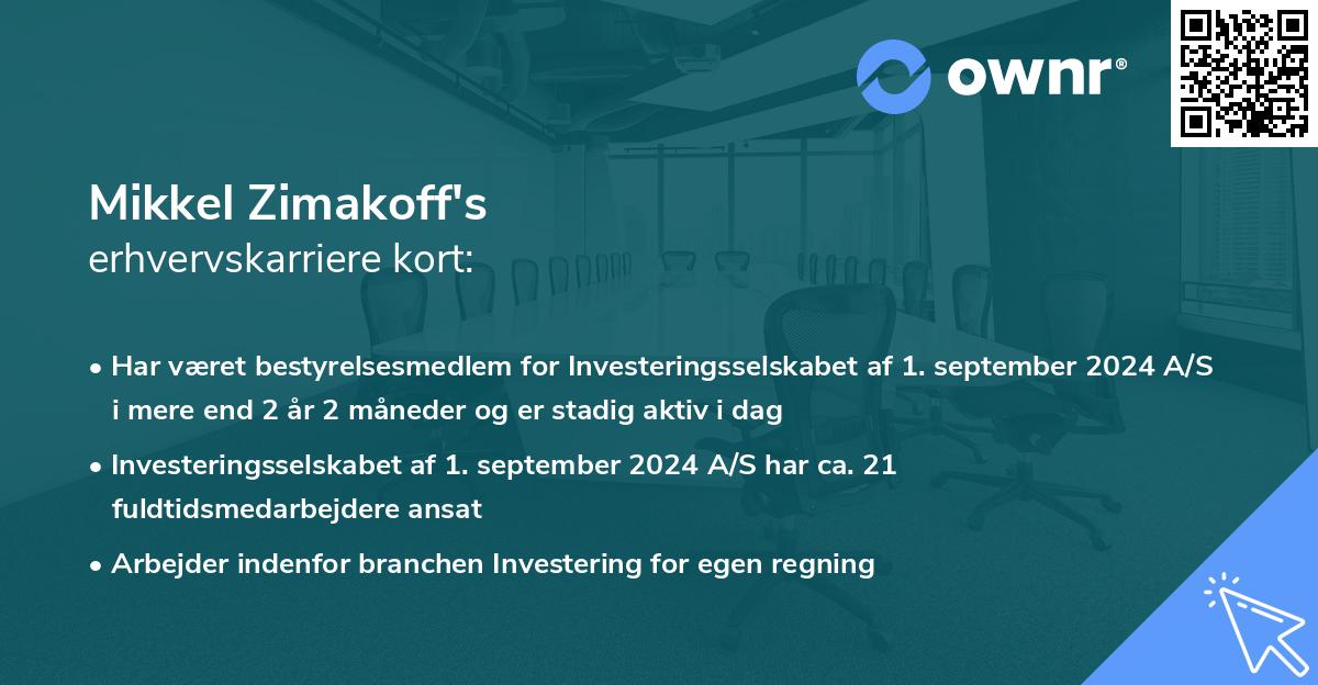 Mikkel Zimakoff's erhvervskarriere kort