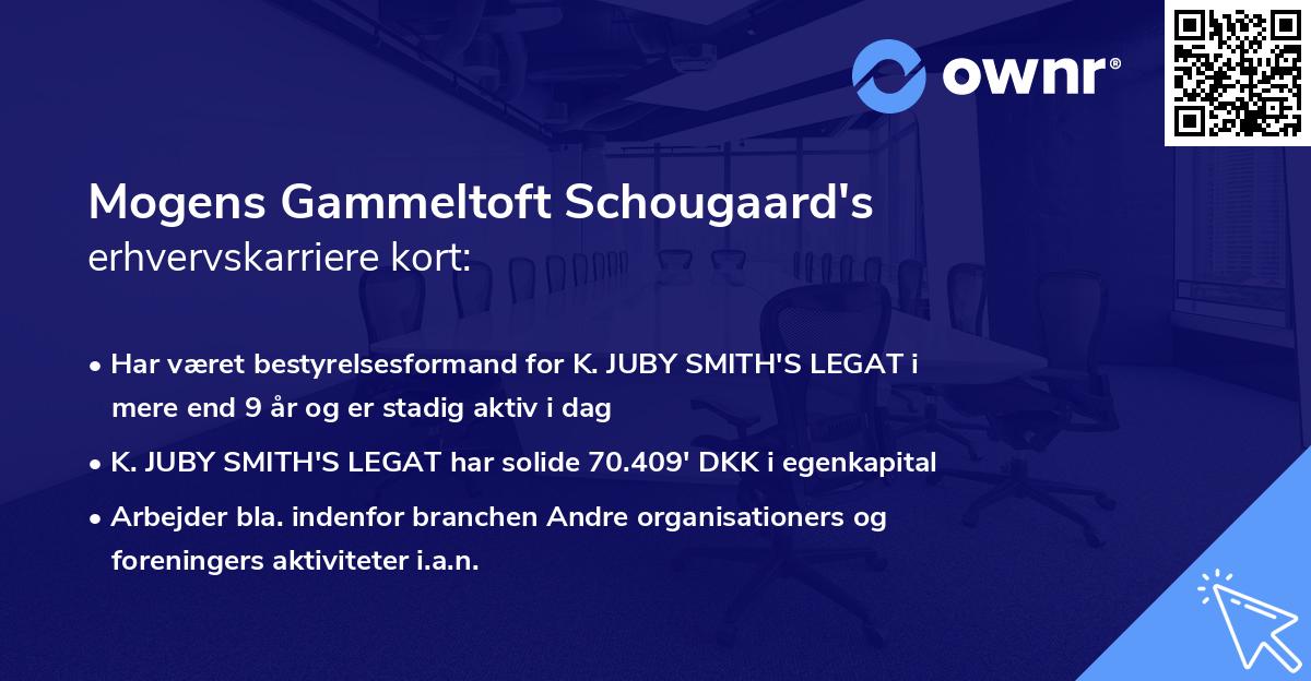 Mogens Gammeltoft Schougaard's erhvervskarriere kort