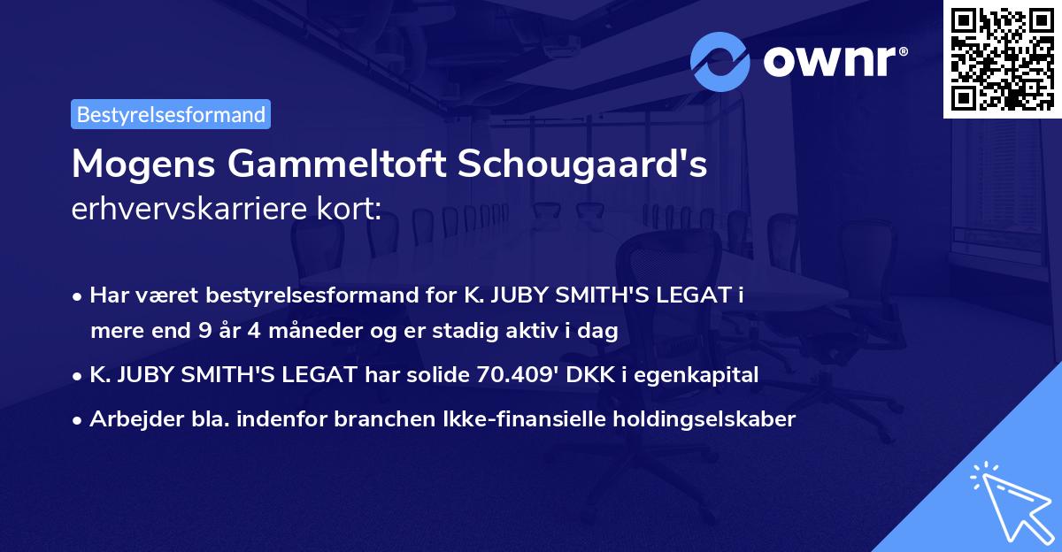 Mogens Gammeltoft Schougaard's erhvervskarriere kort
