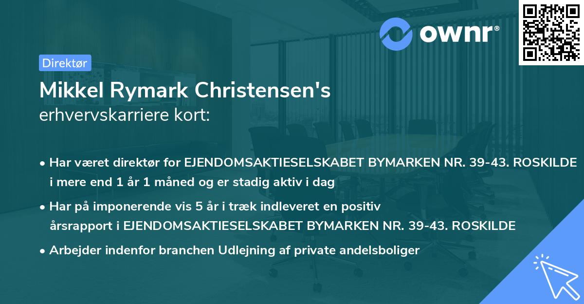 Mikkel Rymark Christensen's erhvervskarriere kort