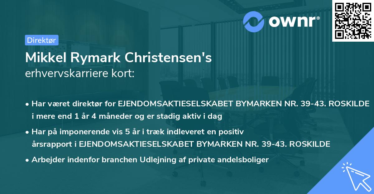 Mikkel Rymark Christensen's erhvervskarriere kort