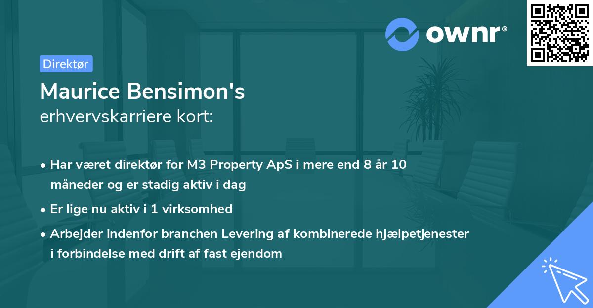 Maurice Bensimon's erhvervskarriere kort