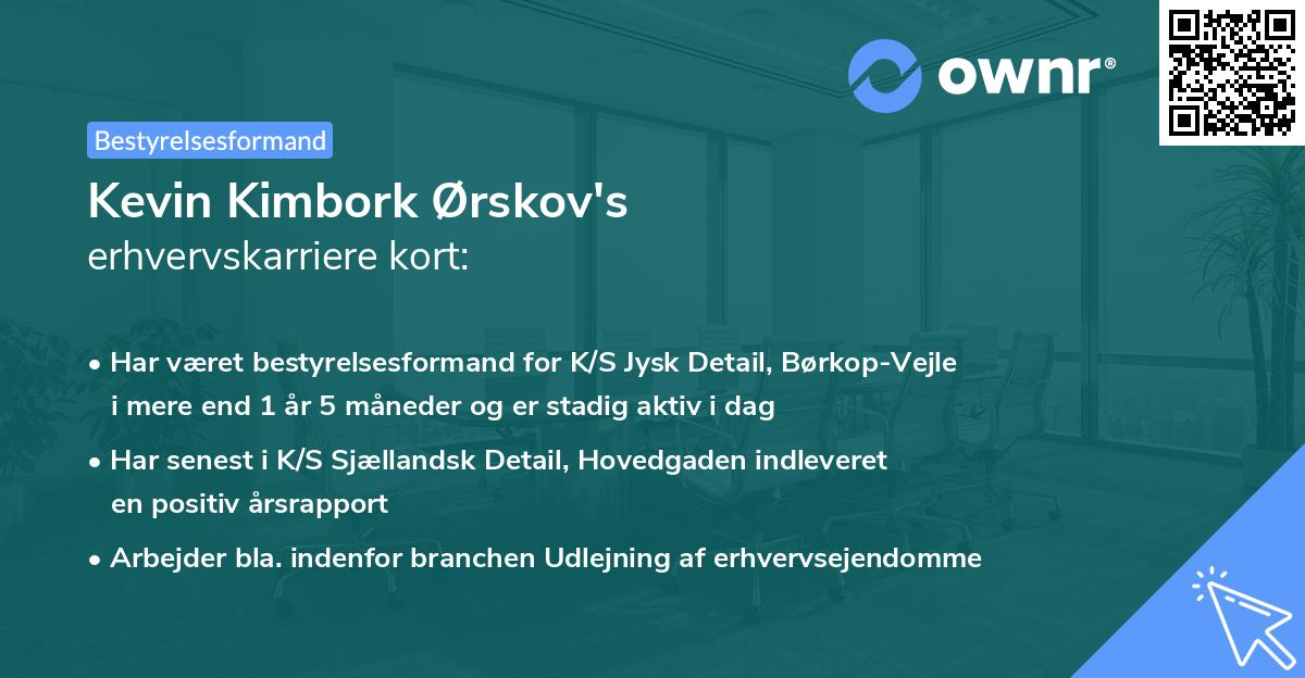 Kevin Kimbork Ørskov's erhvervskarriere kort