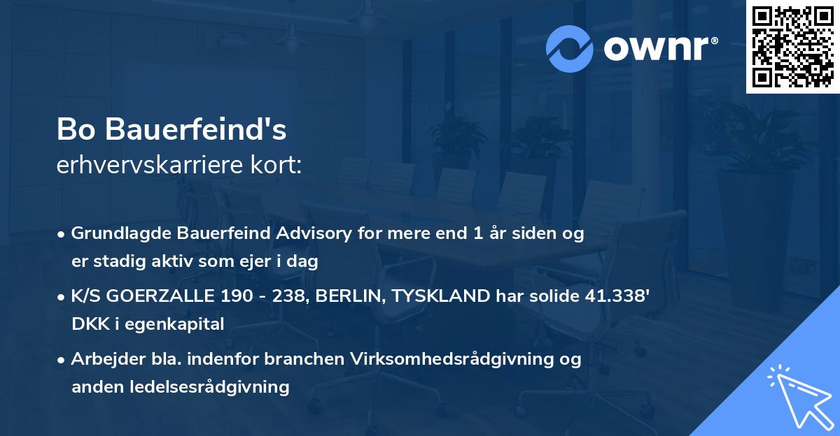 Bo Bauerfeind's erhvervskarriere kort