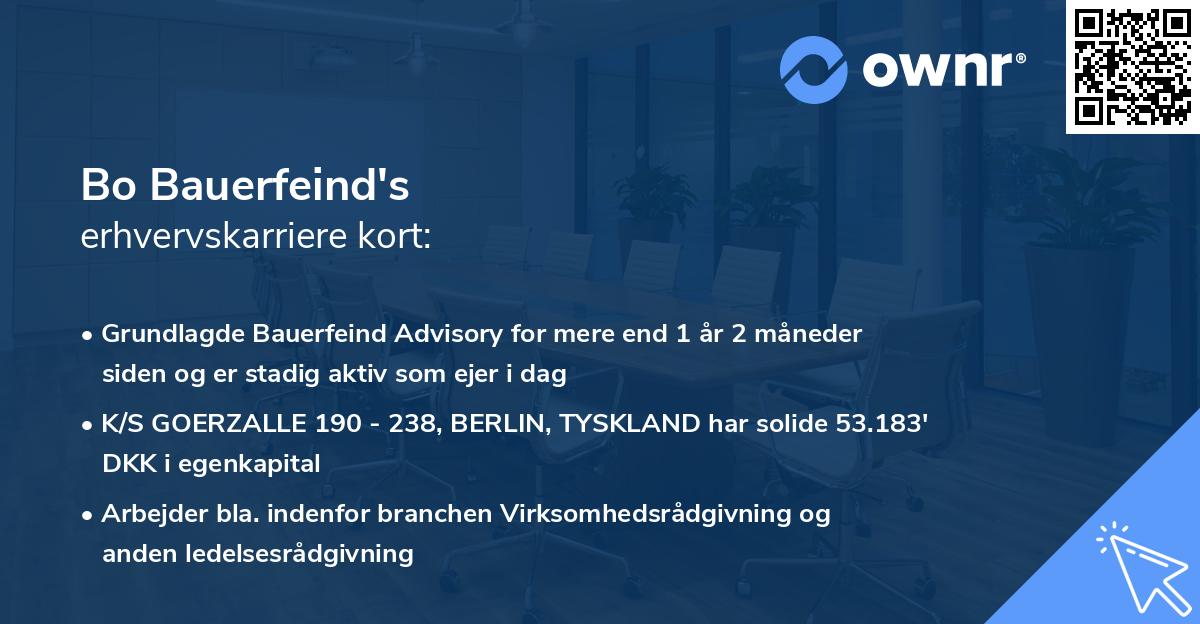 Bo Bauerfeind's erhvervskarriere kort