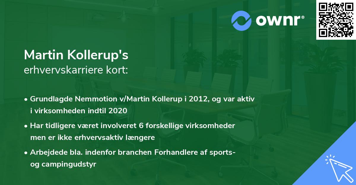 Martin Kollerup's erhvervskarriere kort