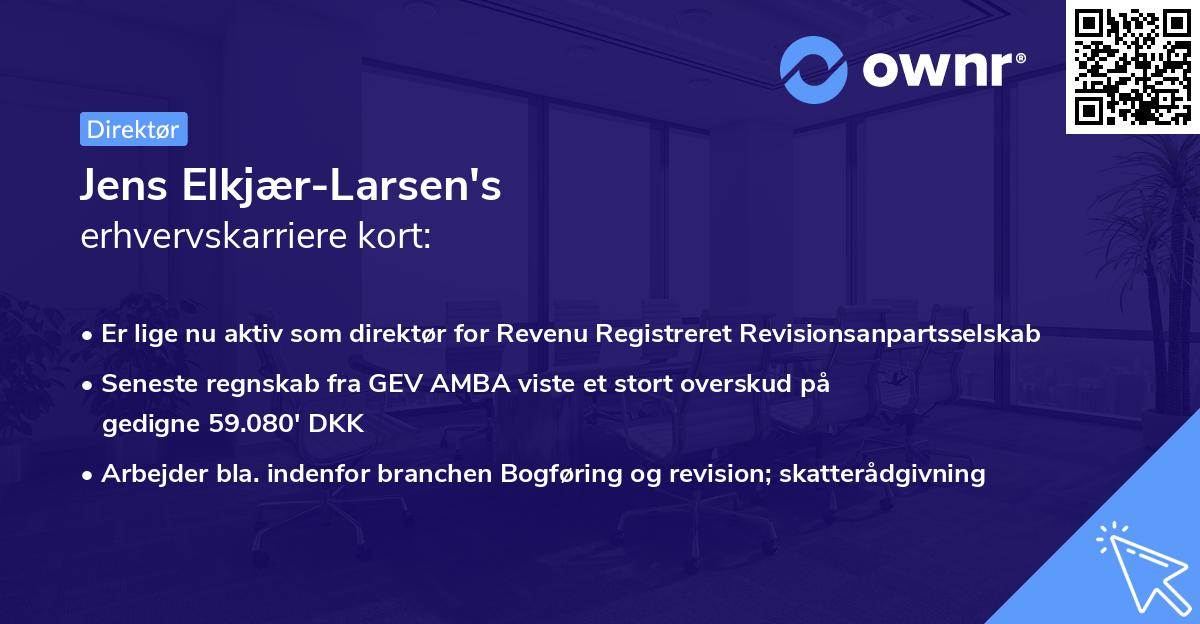 Jens Elkjær-Larsen's erhvervskarriere kort