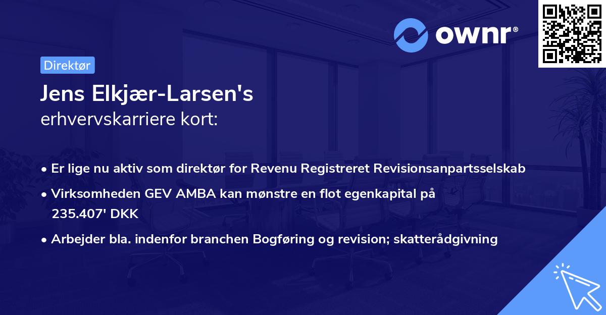 Jens Elkjær-Larsen's erhvervskarriere kort