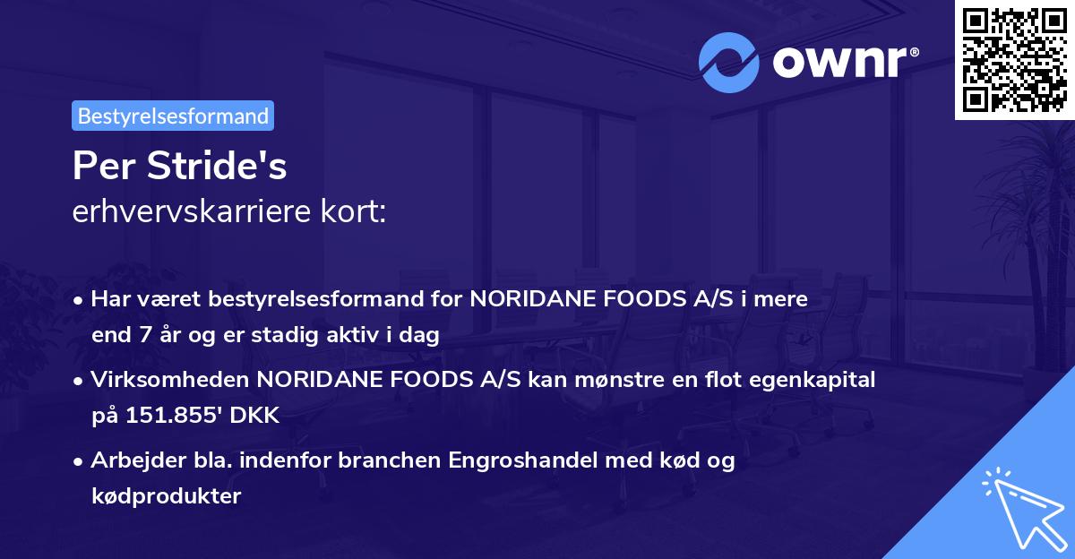 Per Stride's erhvervskarriere kort
