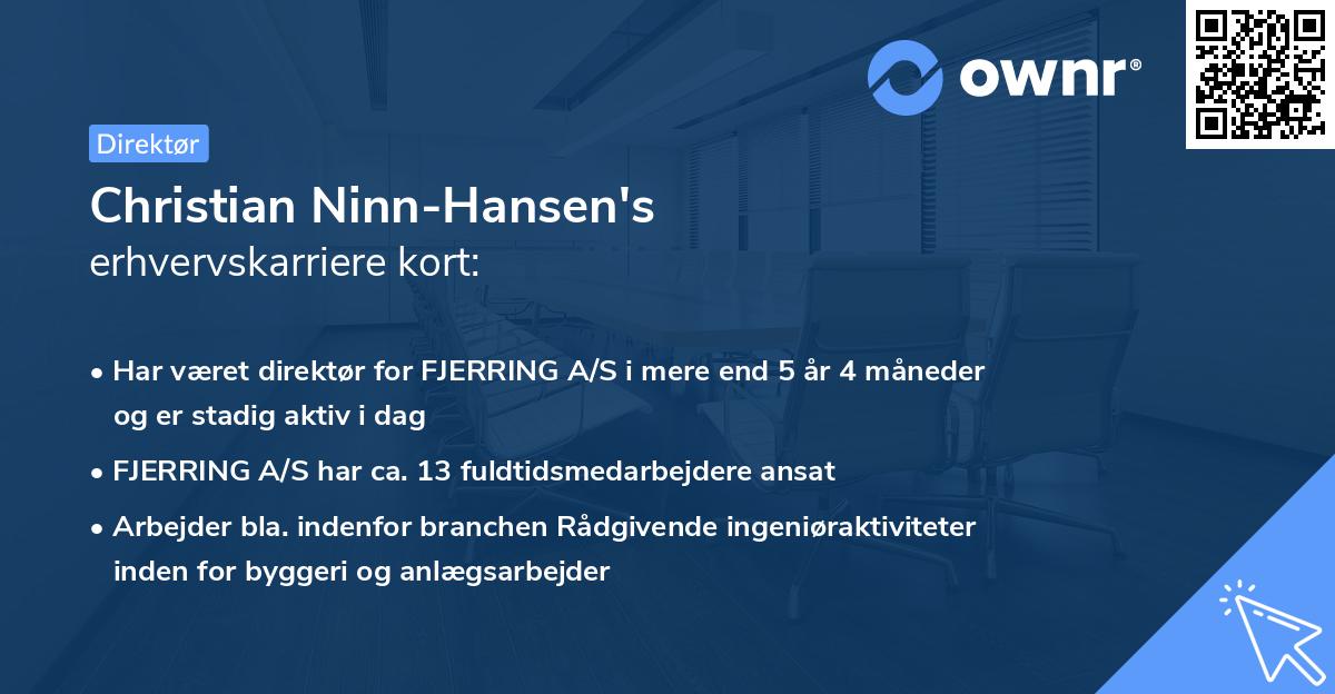 Christian Ninn-Hansen's erhvervskarriere kort