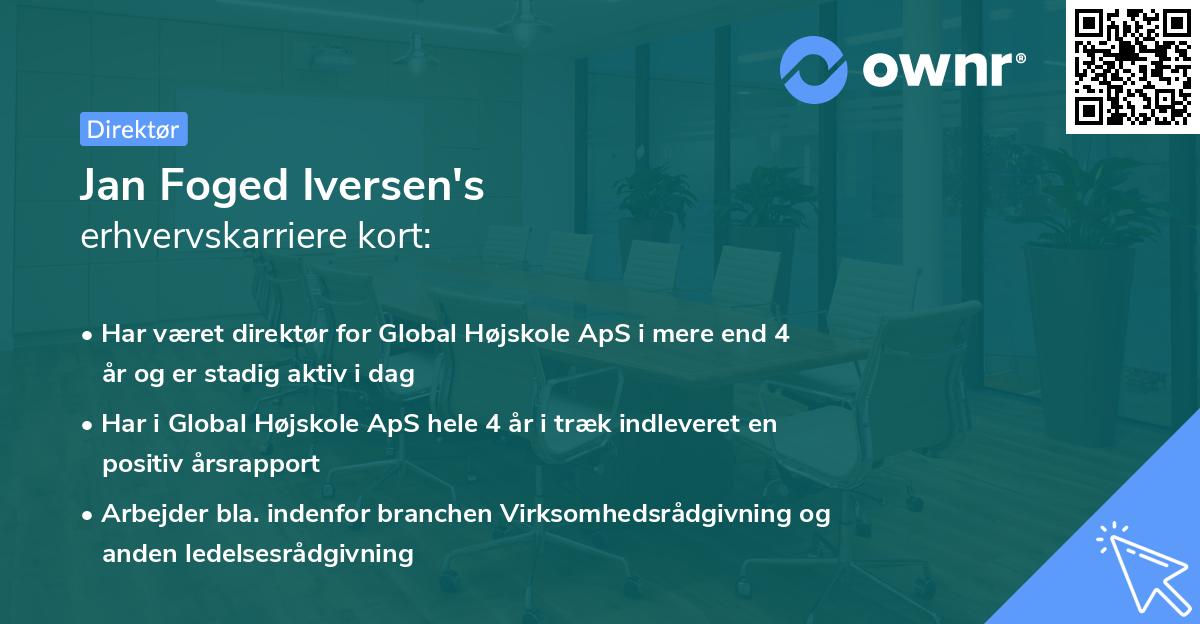 Jan Foged Iversen's erhvervskarriere kort