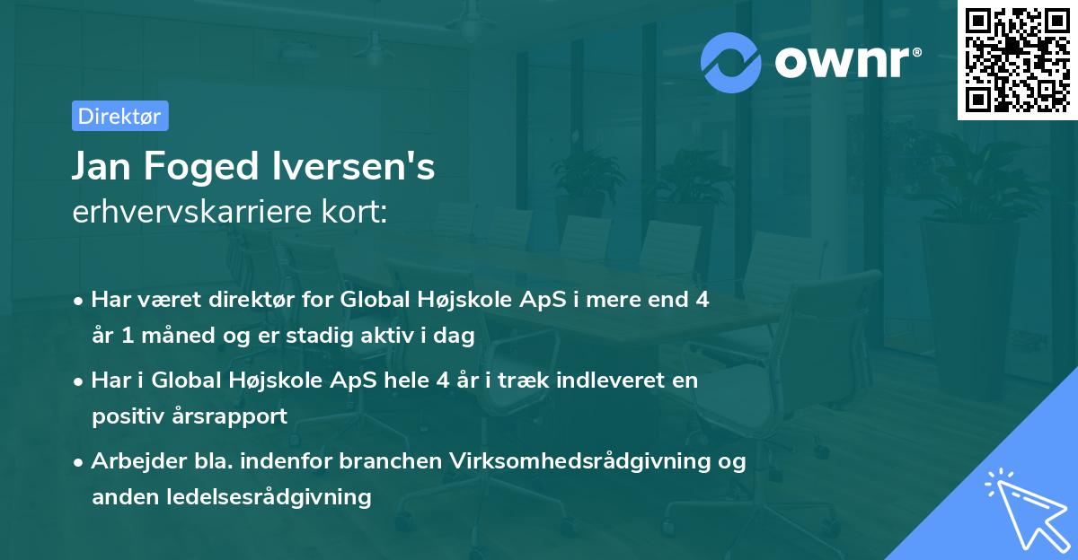 Jan Foged Iversen's erhvervskarriere kort