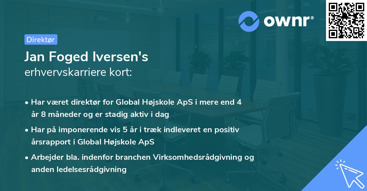 Jan Foged Iversen's erhvervskarriere kort