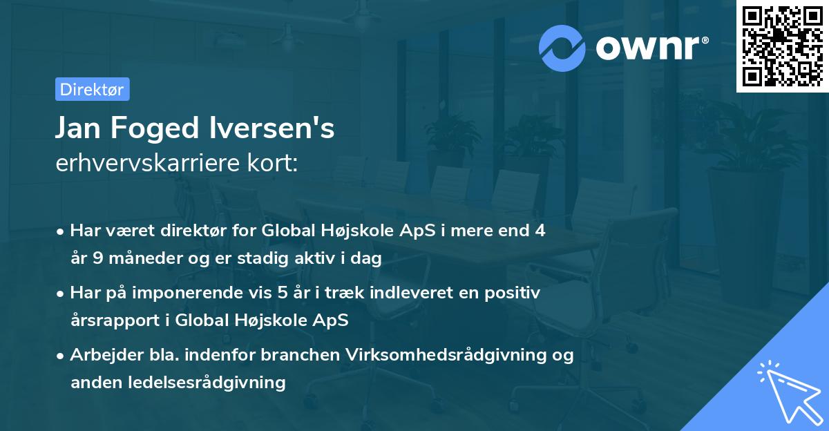 Jan Foged Iversen's erhvervskarriere kort