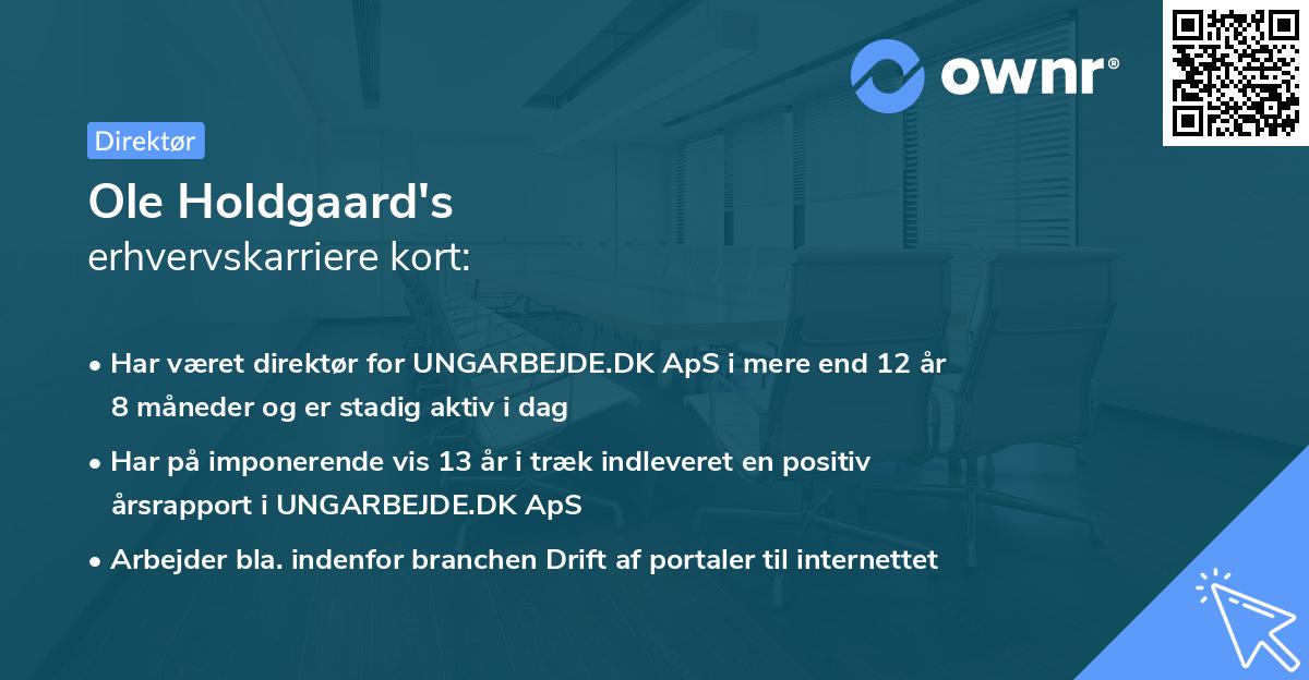 Ole Holdgaard's erhvervskarriere kort