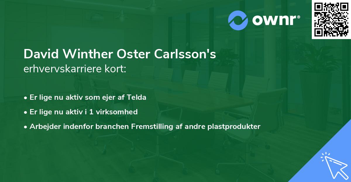 David Winther Oster Carlsson's erhvervskarriere kort