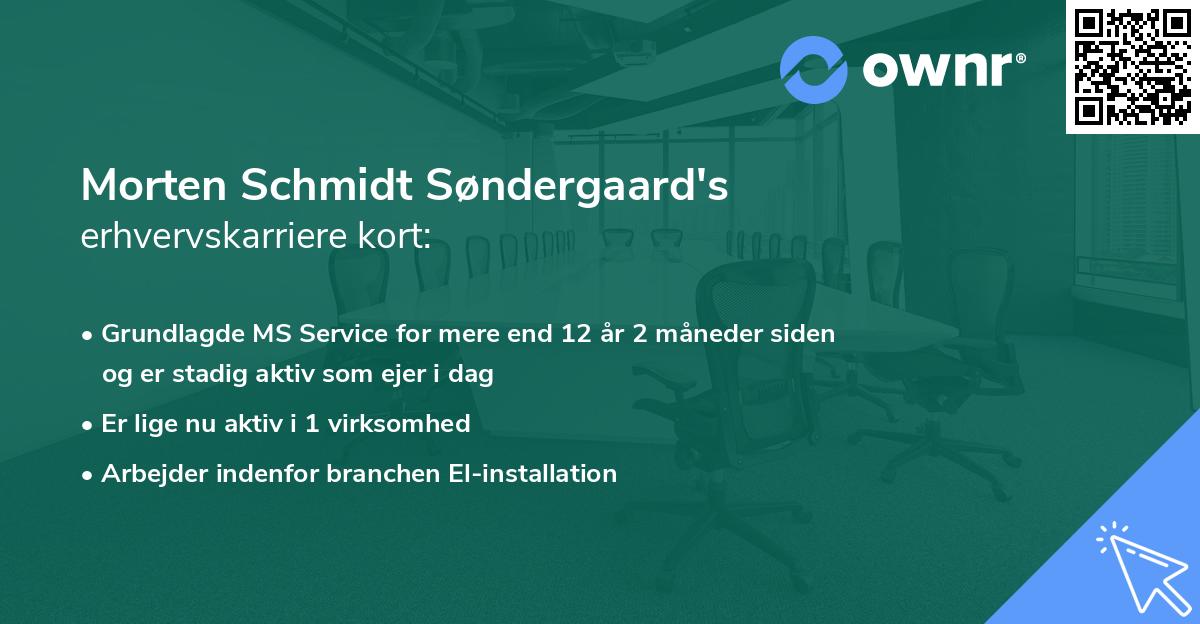 Morten Schmidt Søndergaard's erhvervskarriere kort