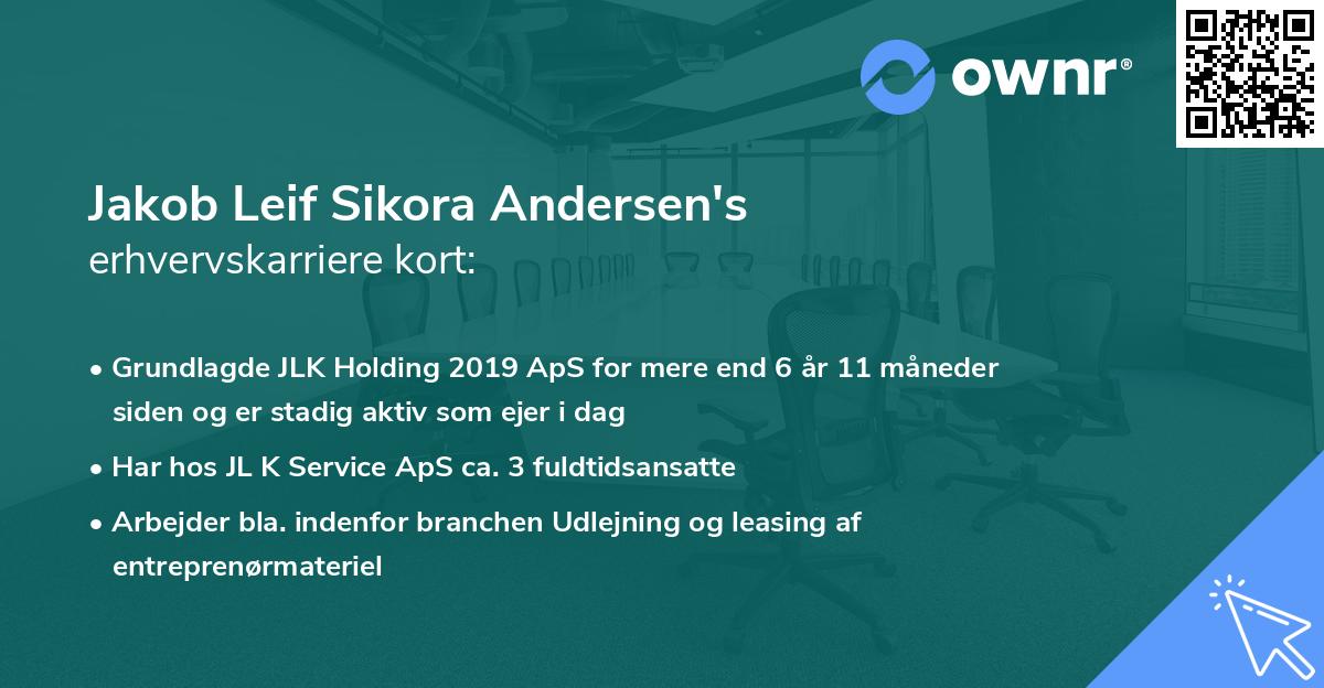 Jakob Leif Sikora Andersen's erhvervskarriere kort
