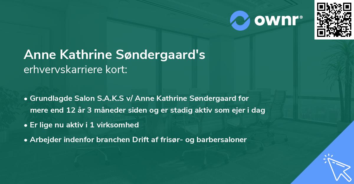 Anne Kathrine Søndergaard's erhvervskarriere kort