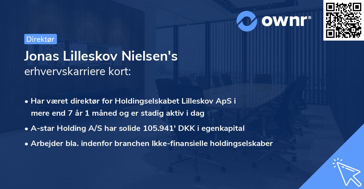 Jonas Lilleskov Nielsen's erhvervskarriere kort