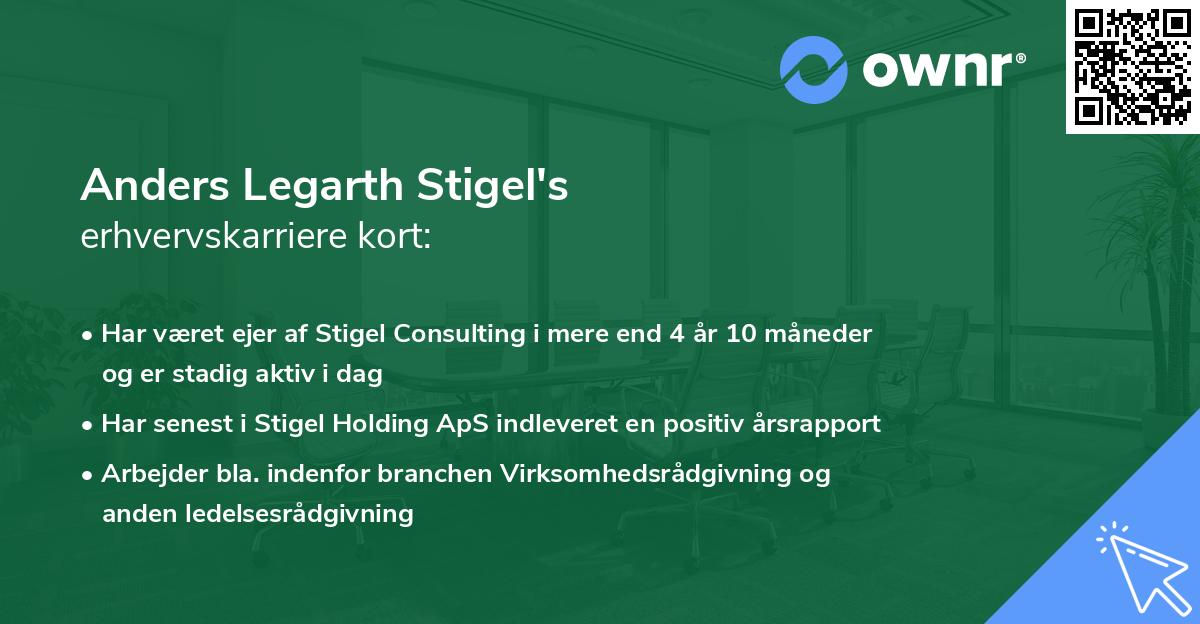 Anders Legarth Stigel's erhvervskarriere kort