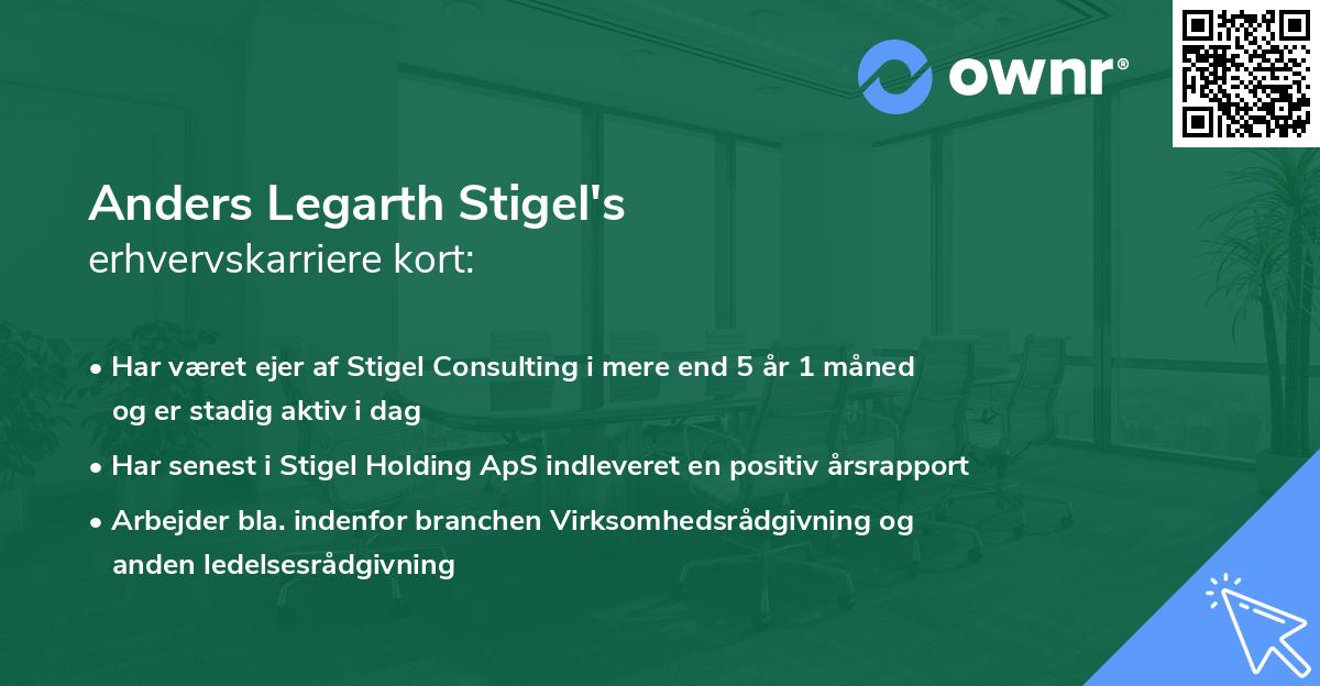 Anders Legarth Stigel's erhvervskarriere kort