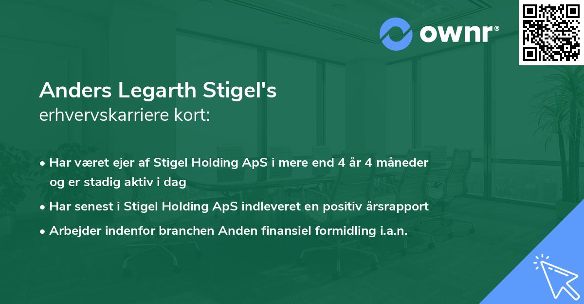 Anders Legarth Stigel's erhvervskarriere kort