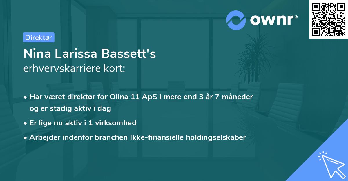 Nina Larissa Bassett's erhvervskarriere kort