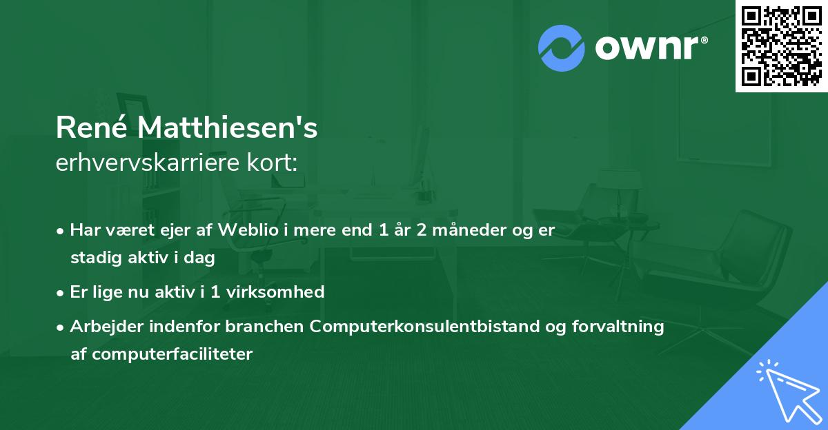 René Matthiesen's erhvervskarriere kort