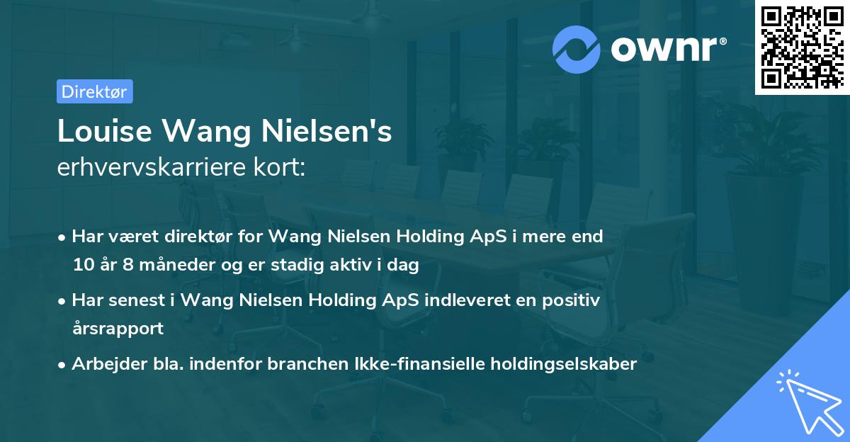 Louise Wang Nielsen's erhvervskarriere kort
