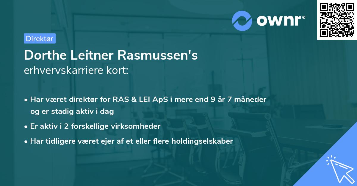 Dorthe Leitner Rasmussen's erhvervskarriere kort