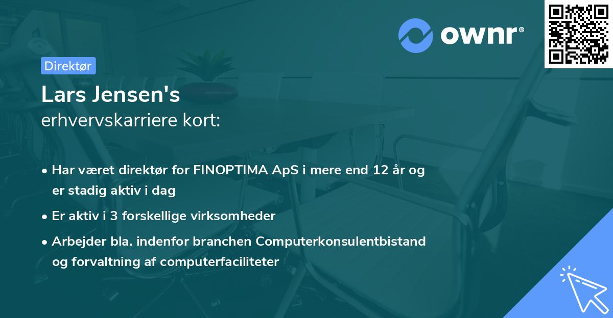 Lars Jensen's erhvervskarriere kort