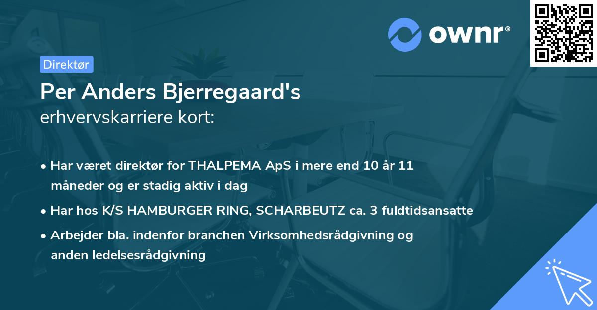 Per Anders Bjerregaard's erhvervskarriere kort