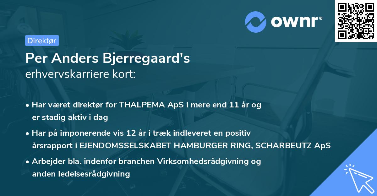 Per Anders Bjerregaard's erhvervskarriere kort