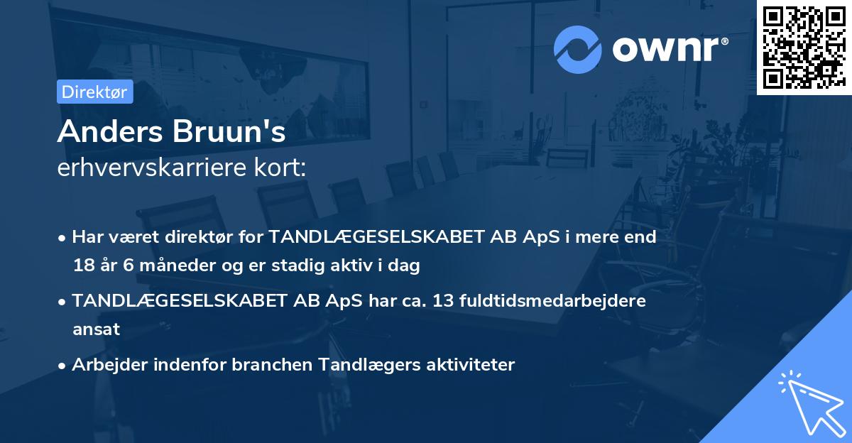 Anders Bruun's erhvervskarriere kort