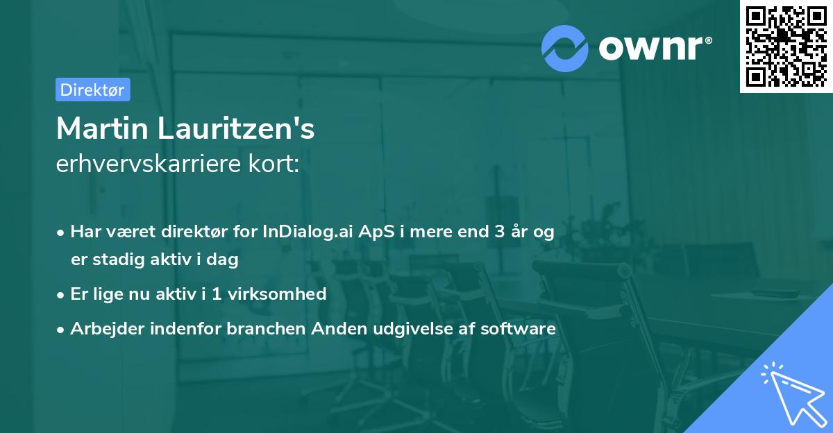 Martin Lauritzen's erhvervskarriere kort