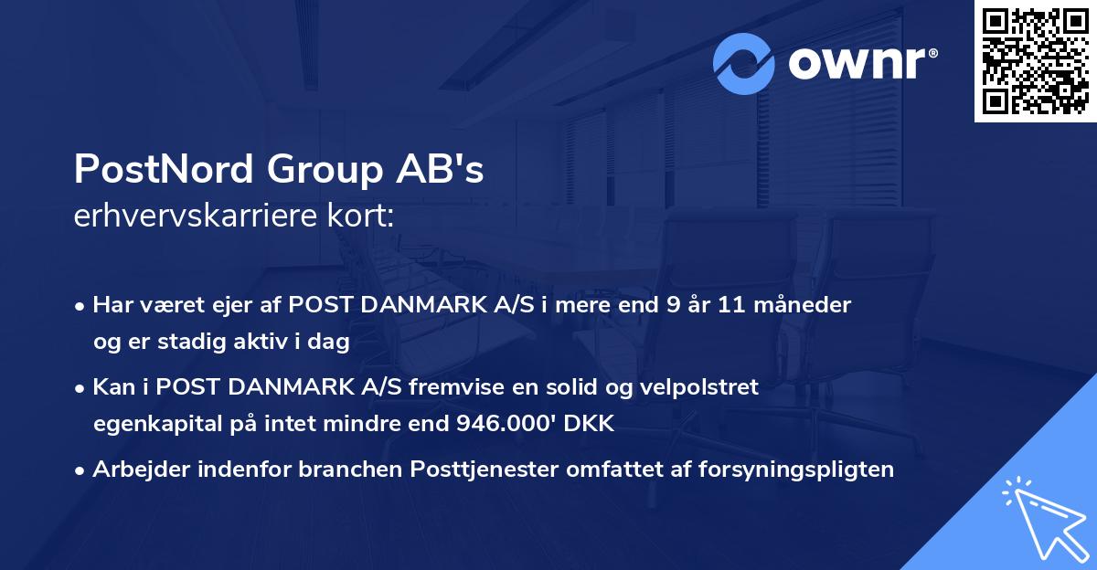 PostNord Group AB's erhvervskarriere kort