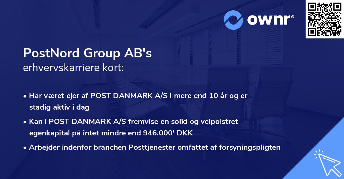 PostNord Group AB's erhvervskarriere kort