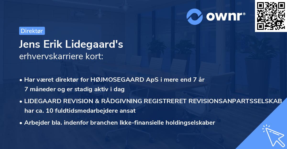 Jens Erik Lidegaard's erhvervskarriere kort