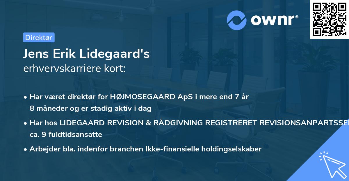 Jens Erik Lidegaard's erhvervskarriere kort