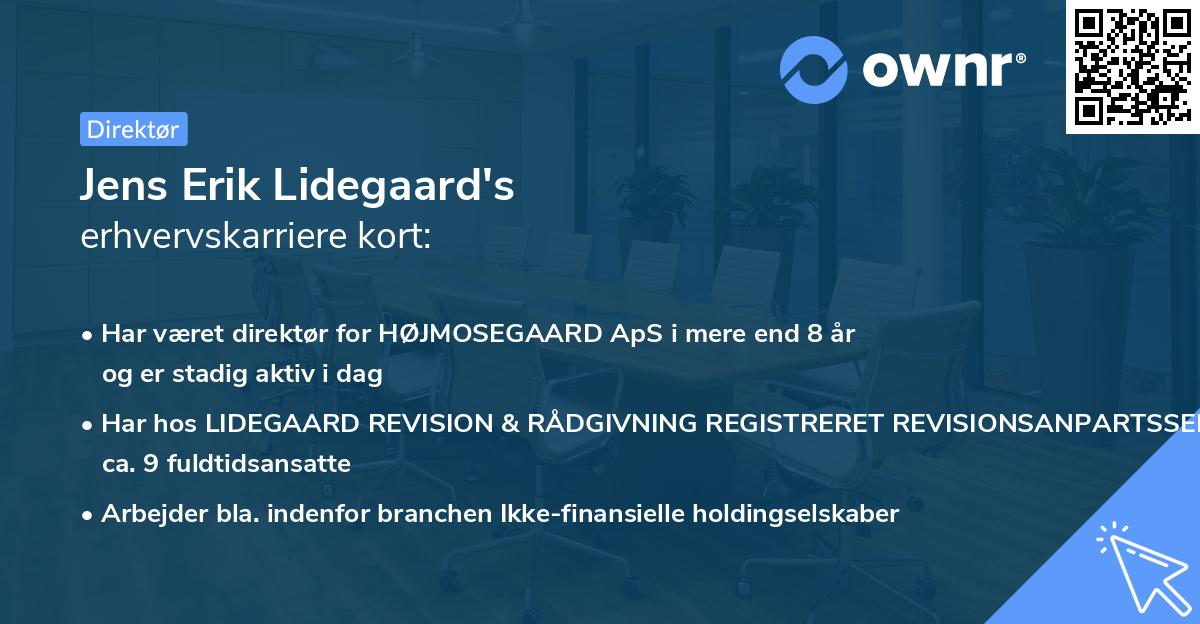 Jens Erik Lidegaard's erhvervskarriere kort