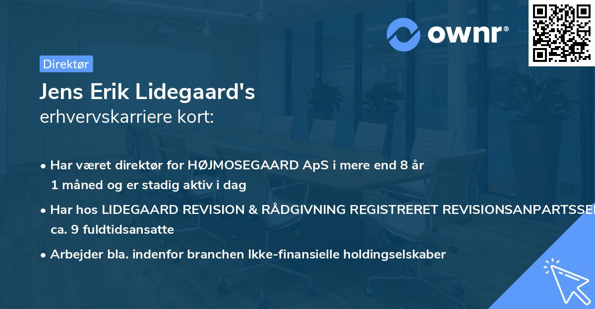 Jens Erik Lidegaard's erhvervskarriere kort