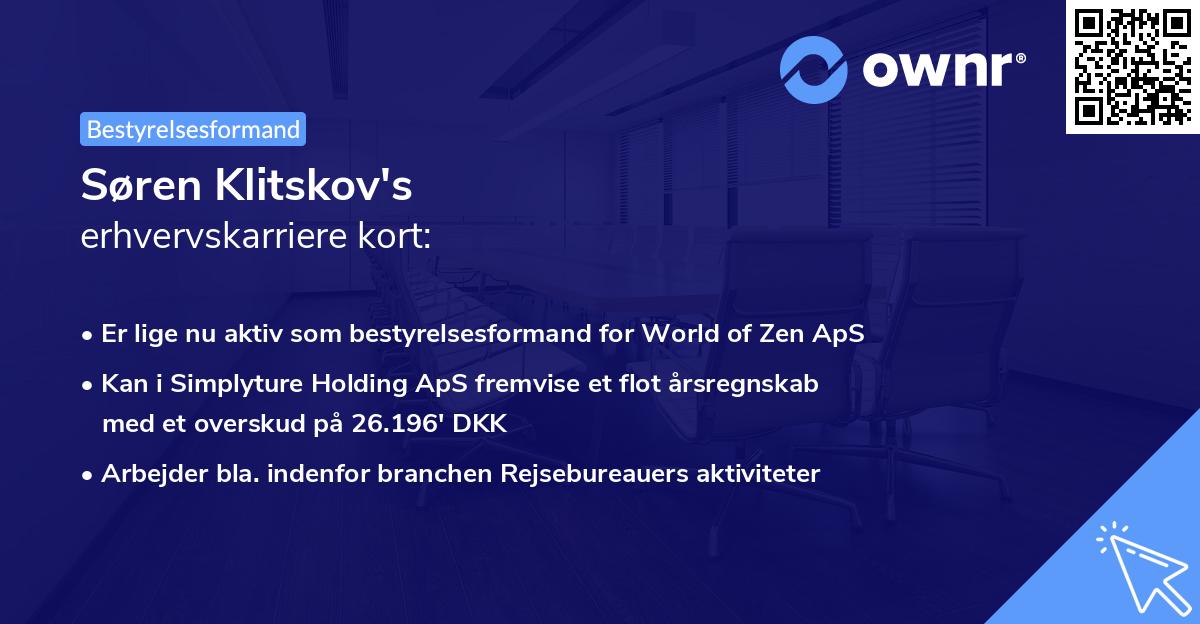 Søren Klitskov's erhvervskarriere kort