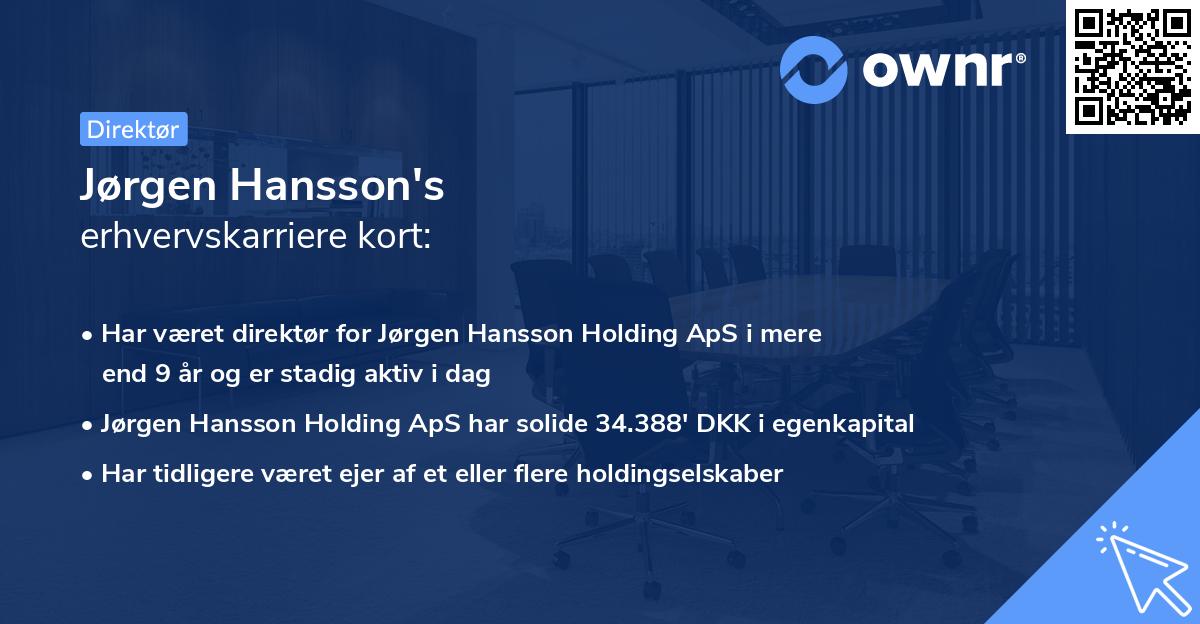 Jørgen Hansson's erhvervskarriere kort