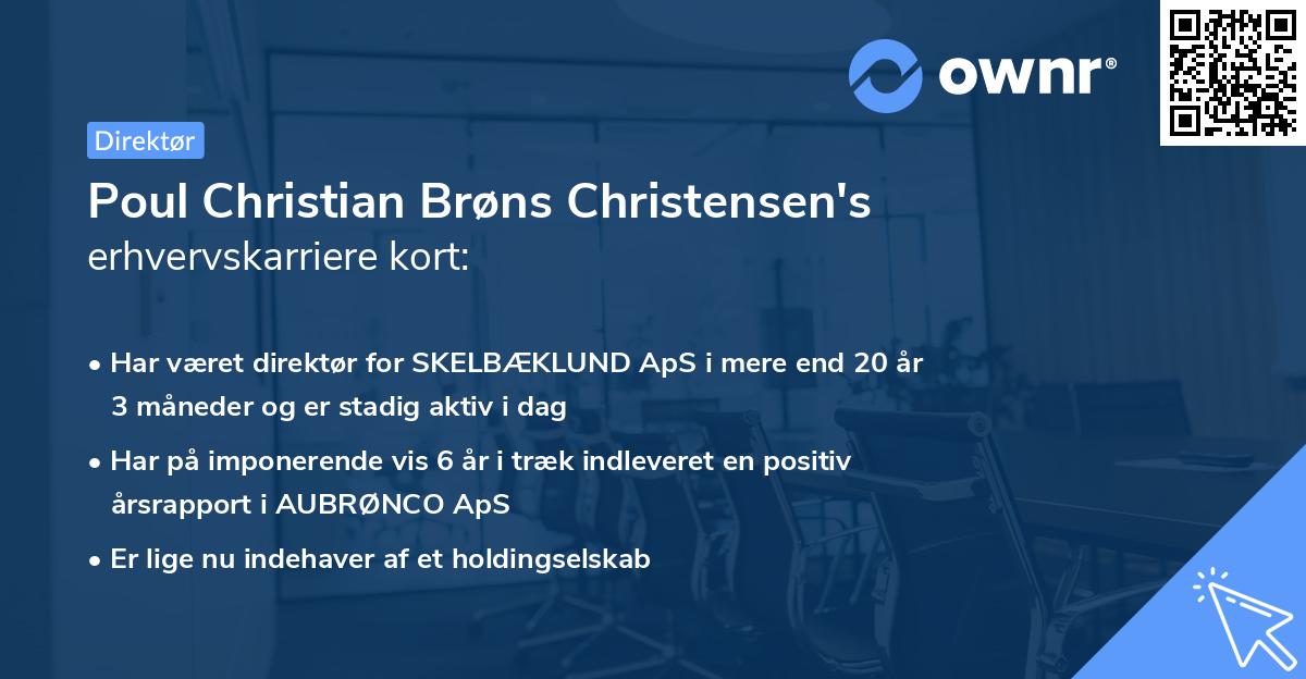 Poul Christian Brøns Christensen's erhvervskarriere kort