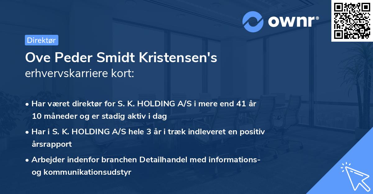 Ove Peder Smidt Kristensen's erhvervskarriere kort